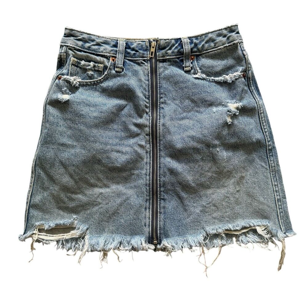 Abercrombie & Fitch‎ Zoe Natural Rise Vintage A-Line Denim Skirt Size 25/0